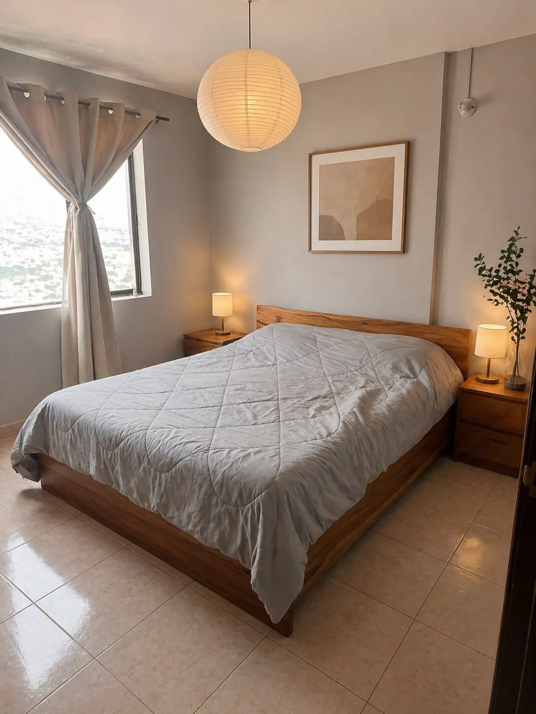 Dormitorio con cama matrimonial